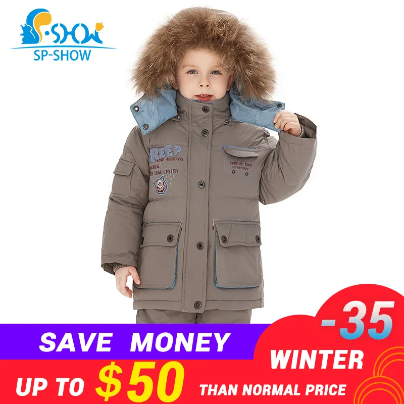

sp-show Winter Coat Hooded Two Piece Children Jacket Girls Coat Boy Jacket For Girls Parka For 2-6 Age Down & Parkas 911302