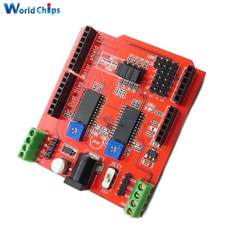 Двойной экран драйвера шагового двигателя для Arduino IO PWM CNC 3 V 5V с чипами A3967Chips|shield for