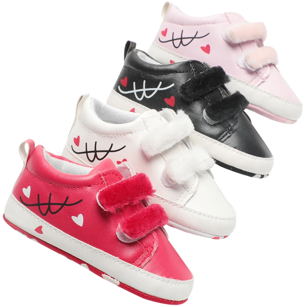 Newborn Baby Boy Shoes First Walkers PU Leather Toddler Shoes Hook