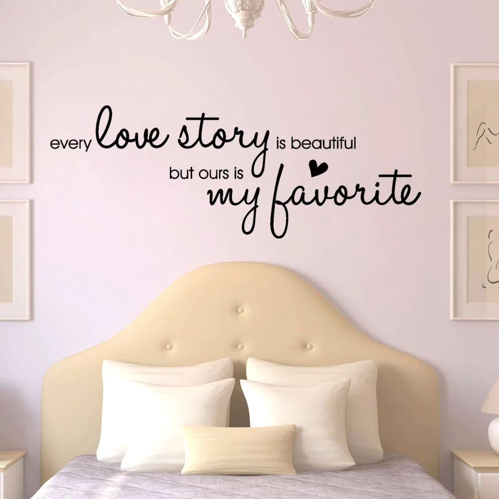 Новая мода текстовые наклейки обои Love Story Съемная художественная виниловая Фреска для гостиной, кухни, ванной комнаты, домашнего декора, Настенная Наклейка