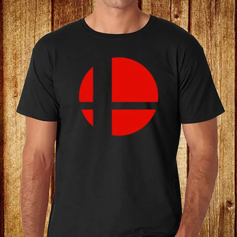 Футболка Лето Известный Clothing New Super Smash Bros SmashBall Логотип мужская Черная Размер S-2XL С