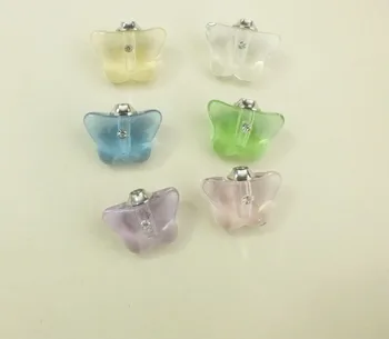 

Ship Free! 100pcs butterfly crystal vial pendants Glass&Crystal Vials perfume bottle Clearance