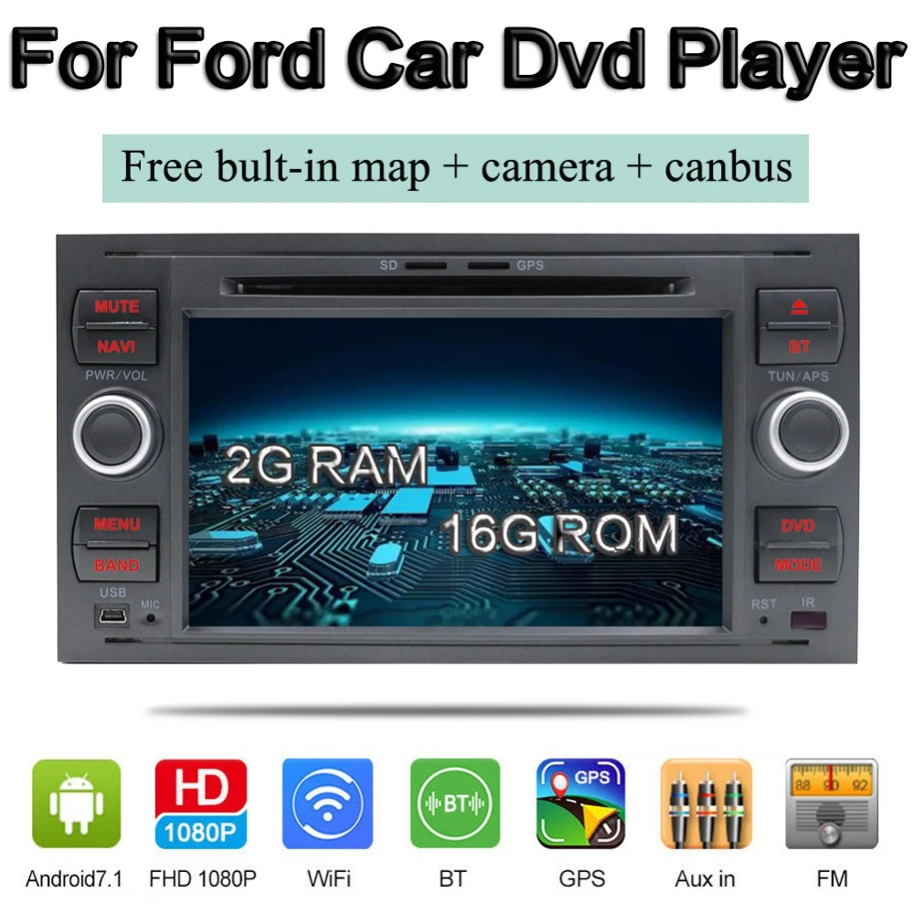 Bosion 2din android 7.1 radio car for focus s max connect mondeo car