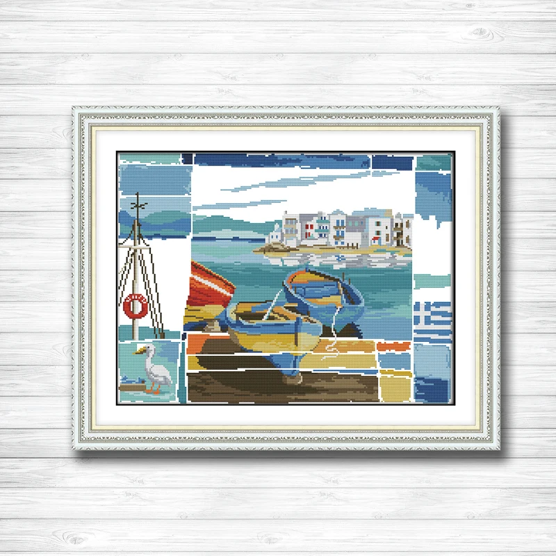 

Beautiful Seaside scenery painting dmc 14CT 11CT counted cross stitch kits embroidery set Needlework Set chinese cross stitch