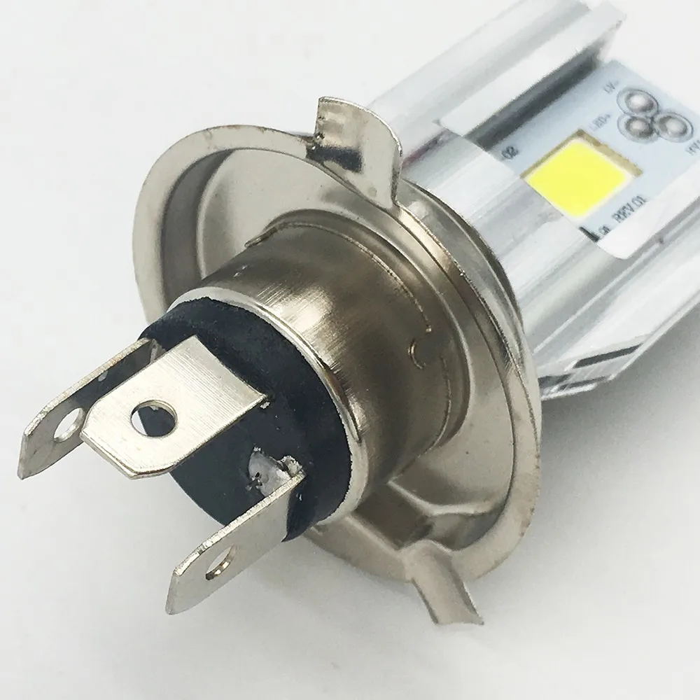 Светодиодные лампочки H4 для мотоцикла фара Cob 1000LM BA20D H6 H/L лампа скутера
