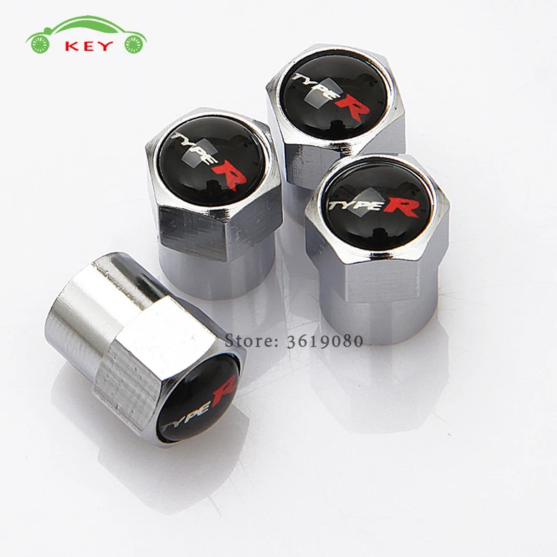 Car Accessories Metal Wheel Tire Stem Valve Caps Covers for Type R Logo