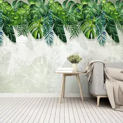 На заказ 3D фото настенная бумага фрески тропический лес банановые листья плакат на сельскую тему настенная бумага для гостиной спальни