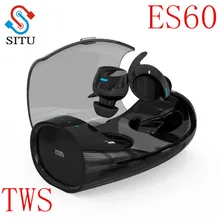 ES60 Бизнес наушники-вкладыши TWS с наушники Беспроводной Bluetooth Двойные наушники близнецов стерео Музыкальная гарнитура для Apple IPhone X, 8, 8 Plus