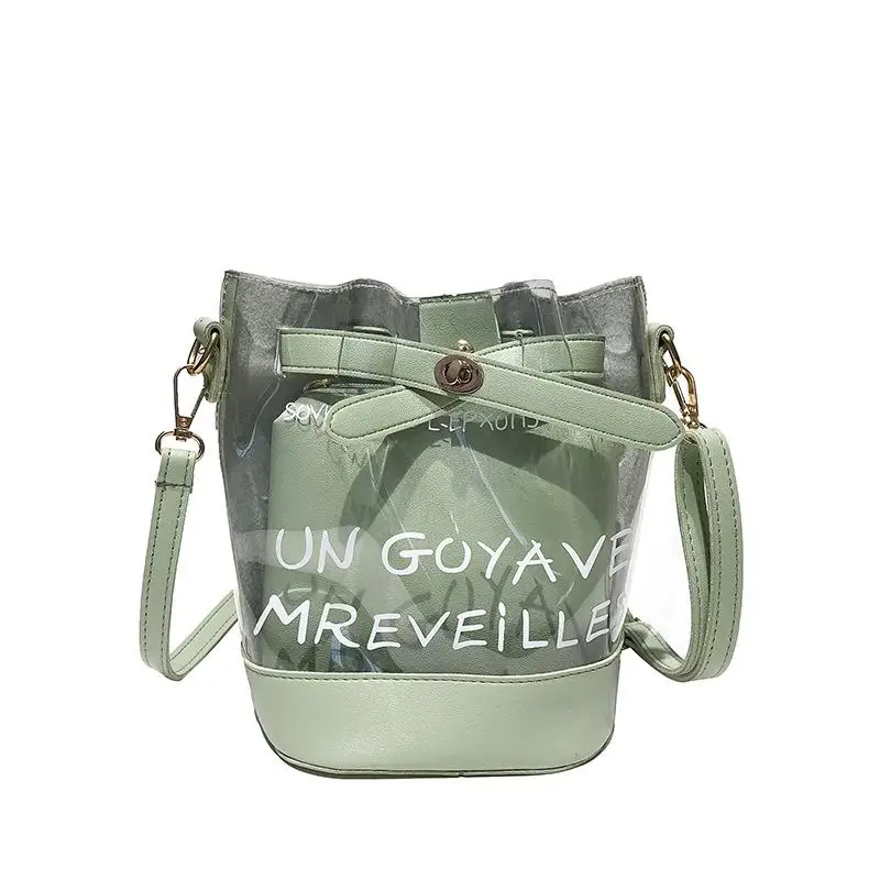 Женская сумка, прозрачная сумка bolsas, прозрачная сумка, ПВХ сумка, высокое качество, сумка-мессенджер, для мамы и ребенка, посылка bolso mujer - Цвет: Green