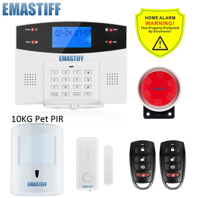 LCD Keypad Tuya WIFI GSM PSTN Home Burglar Security Wireless Wire Alarm