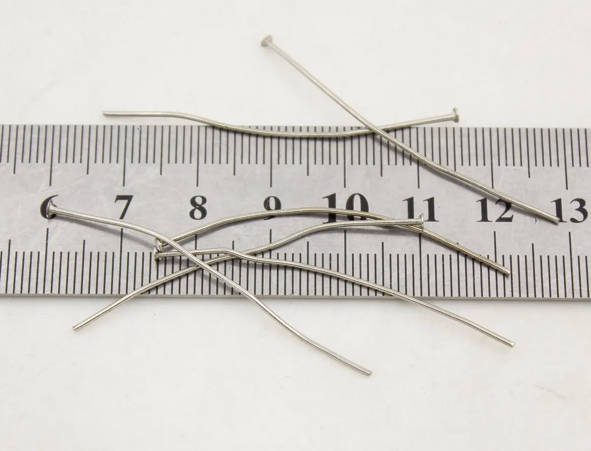 

100pcs silver color metal pins Findings for jewelry making DIY 0.8mmx50mm