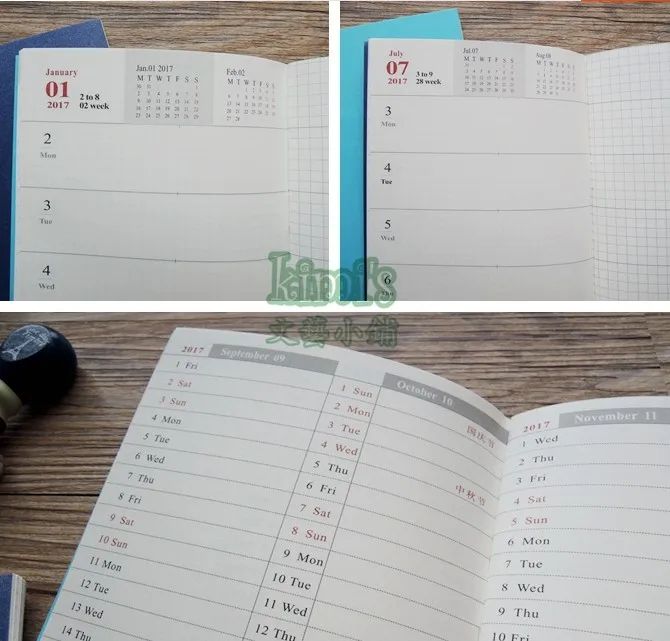 Refill agenda settimanale Travelers Notebook 2020 Weekly Diary Passport Size