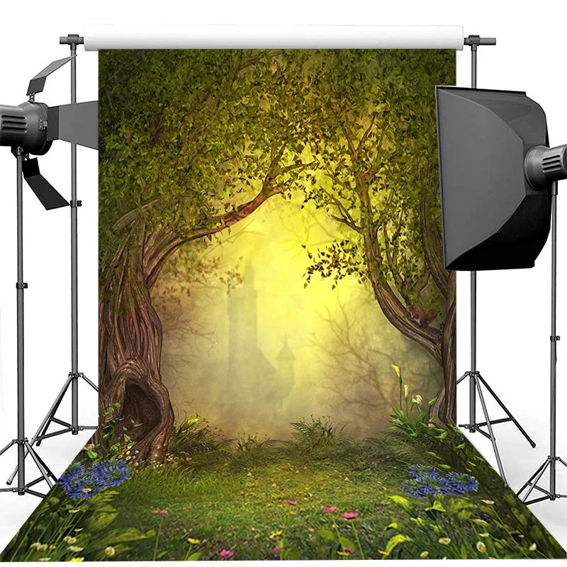 

NeoBack Magic Forest Backdrop Fairytale World Castle Photography Backdrops For Photo Studio Kids Birthday Background Photography