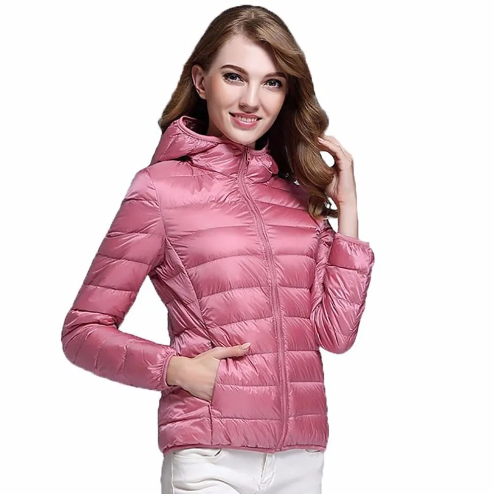 

Double-sided wear Brand female Parkas 90% white duck down jacket women winter hooded Slim short Warm Coat Clothing Plus size