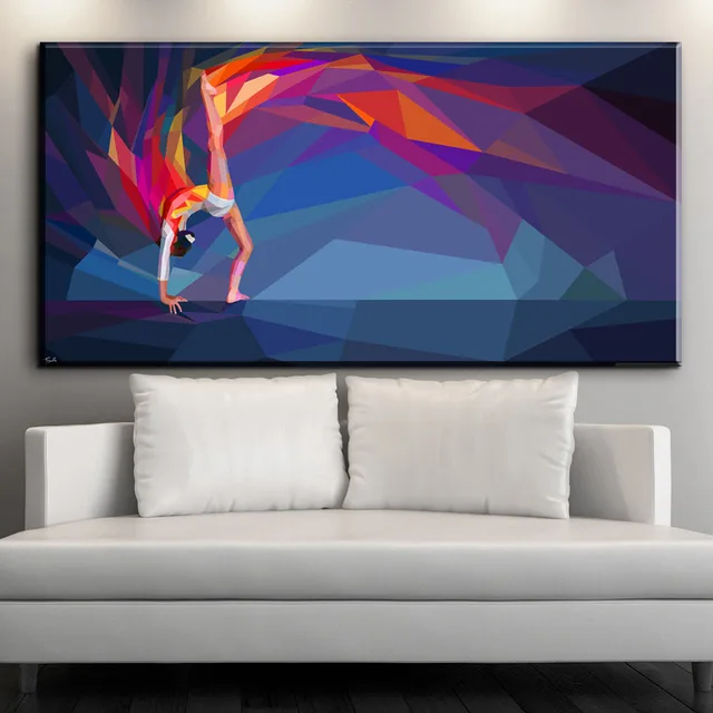 Superb Canvas Paintings Part - 11: ZZ2124 Modern Abstract Sports Girl Artistic Gymnastics Canvas Paintings Home Deco Wall Art Print Picture Poster