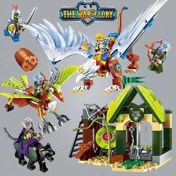 

Enlighten Glory War Educational Building Blocks Toys For Children Gift Castle Knight Heroes Weapon Elfin Griffin Elk