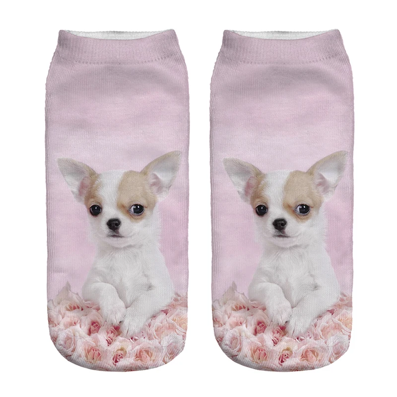 

hot sale 3D Digital Printed Rose cat Women Socks Unisex Fashion Cute Short Sock Women Low Cut Dress Sock Hot