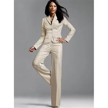 

New Sale Womens Business Suits Blazer Female Trousers Suit Office Uniform Elegant Formal Work Wear 2 Piece Two Button Custom