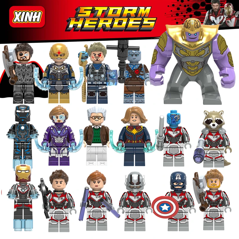 

Avengers 4 Captain Marvel America Thor Iron Man Black Widow Thanos Toys Super Heroes Building Blocks Compatible With Lego