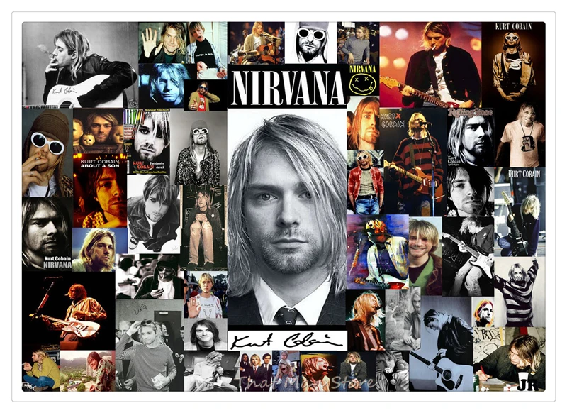 Музыкальная группа Nirvana Kurt Cobain плакат мелованная бумага настенный плакат домашний декор четкое изображение наклейки на стену - Цвет: Зеленый