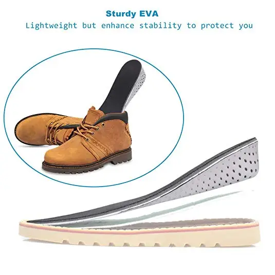 EPHER Foot Long Height Increase Insole Heel Lifting Insert Shoe Pad Memory Foam Soles Unisex Elevating Insole Full Length