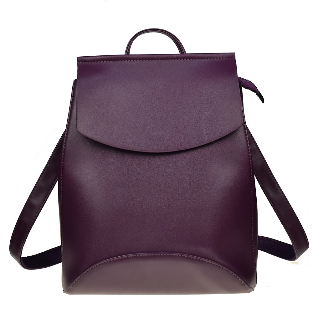 Модный женский рюкзак, высокое качество, из искусственной кожи, рюкзаки для девочек-подростков, женская школьная сумка на плечо, рюкзак, mochila - Цвет: Сливовый