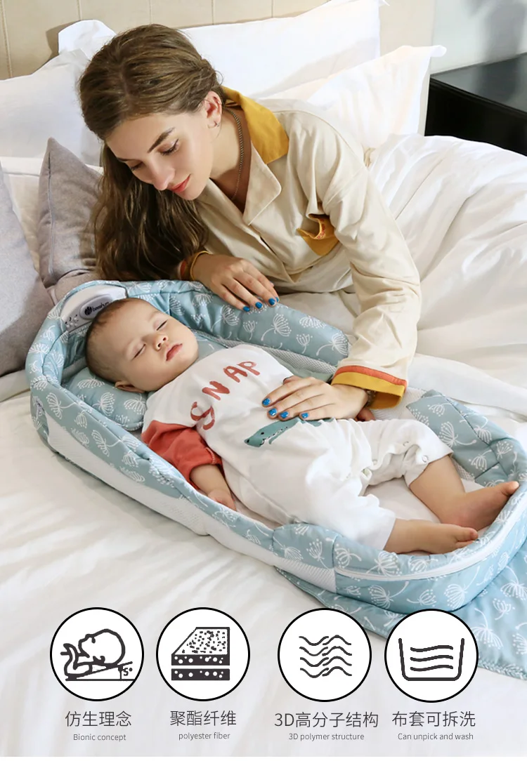 Portable collapsible crib newborn 0-7 months baby bed multi-function net weight 2.1kg breathable | Мать и