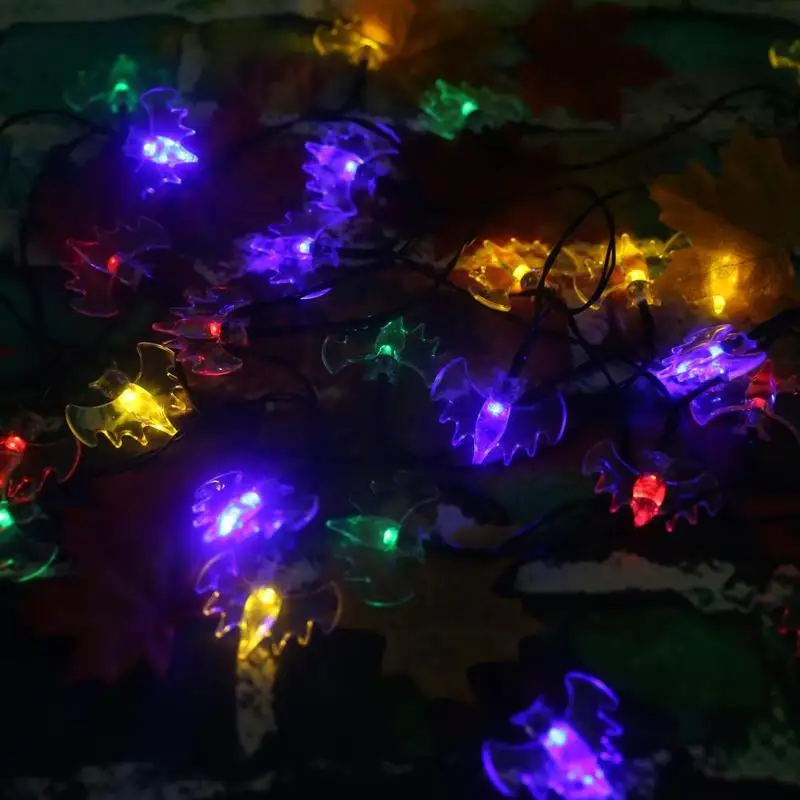 Светящаяся гирлянда с солнечной батареей 30LED летучая мышь на открытом воздухе Рождество День Хэллоуин свет шнура