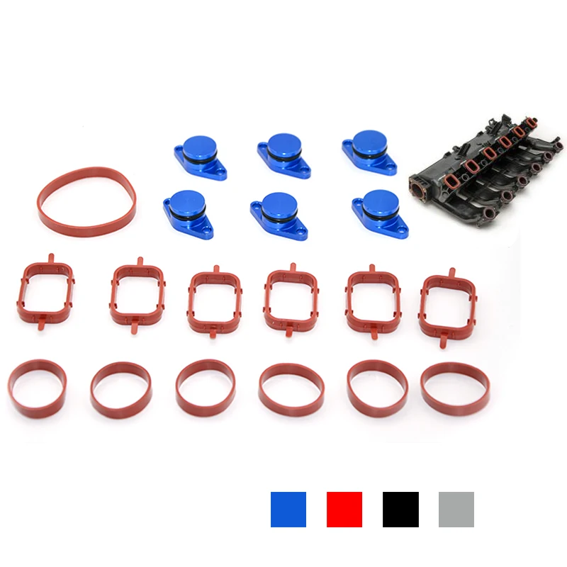 

22mm Aluminum Rubber Intake Manifold Gasket Swirl Flap Blank Premium Heatproof Car Engine Accessories
