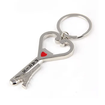 

100pcs Novelty Can Bottle Opener Portable Tower Heart Pattern Will Not Fade Opener With Key Ring Accessories Wedding
