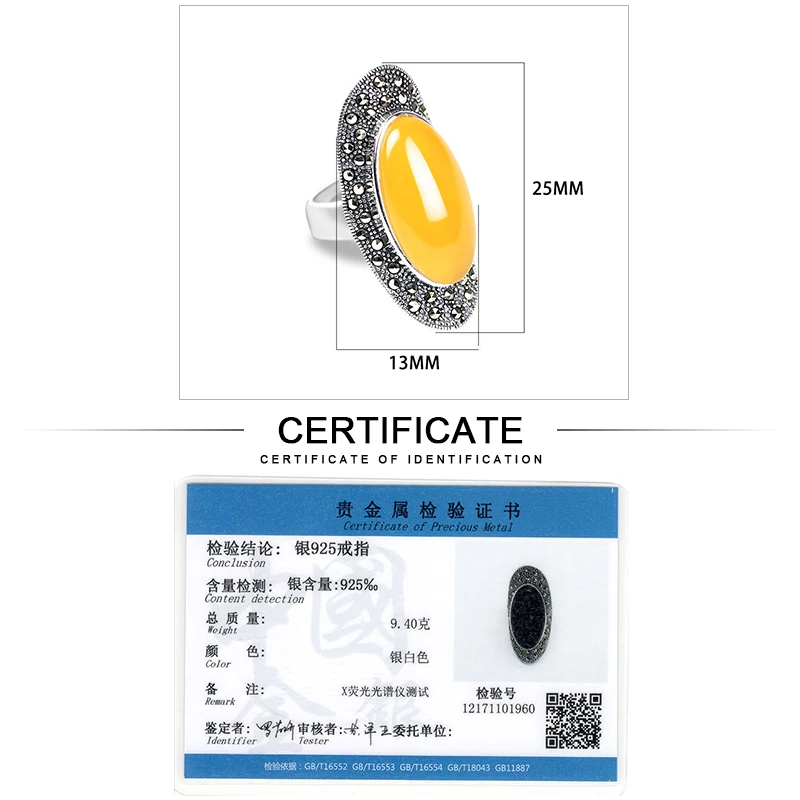 JIASHUNTAI Vintage 925 Sterling Silver Rings For Women Retro Big Wedding Rings Thai Silver Jewelry Female 4 Color