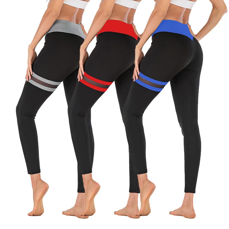 

Rooftrellen Women High Waist Leggings Fitness Jogging Leggins Summer Running Workout Leggings Female Sexy Sportswear With Stripe