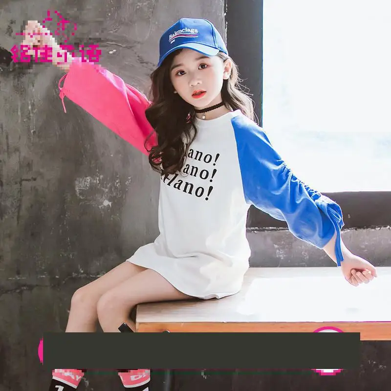 

Toddler Dress 2019 Spring Long Sleeve Shirt Dress Cotton White Letter Comfortable Kids Dresses Loose Casul Sweatshirt Dress 10 8