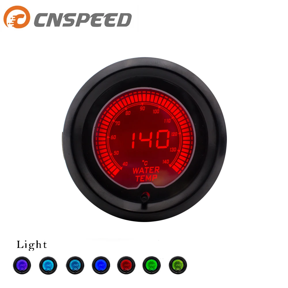 

CNSPEED "52mm EVO 7 color LCD 40-140 degrees Celsius water temperature meter water temperature meter with sensorYC100111