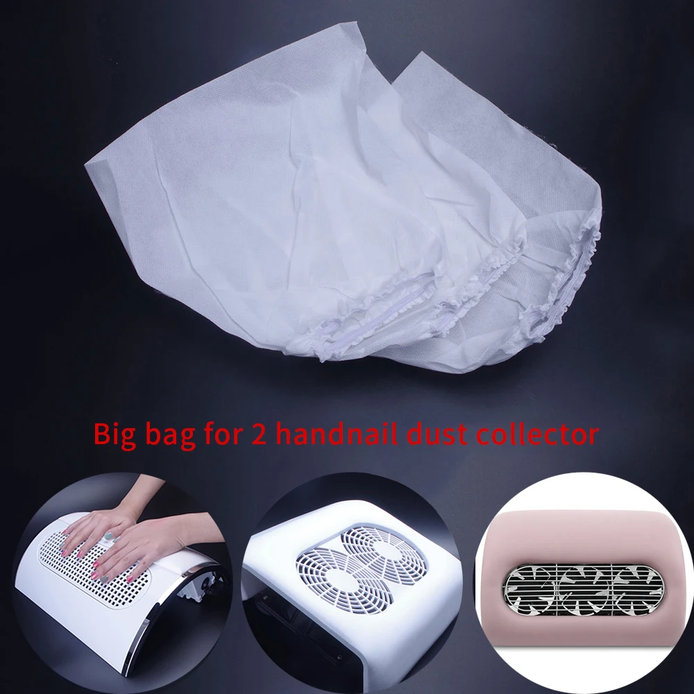 5pcs White Non-woven Nail Dust Collector Bag for Nail Art Dust Suction Collector Use Nail Replacement Bag Manicure Salon