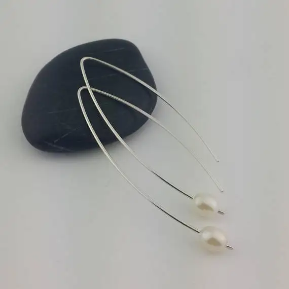 

PINJEAS 2017 New Handmade Modern cuff pearl Earrings Fashion Jewelry gift party birthday