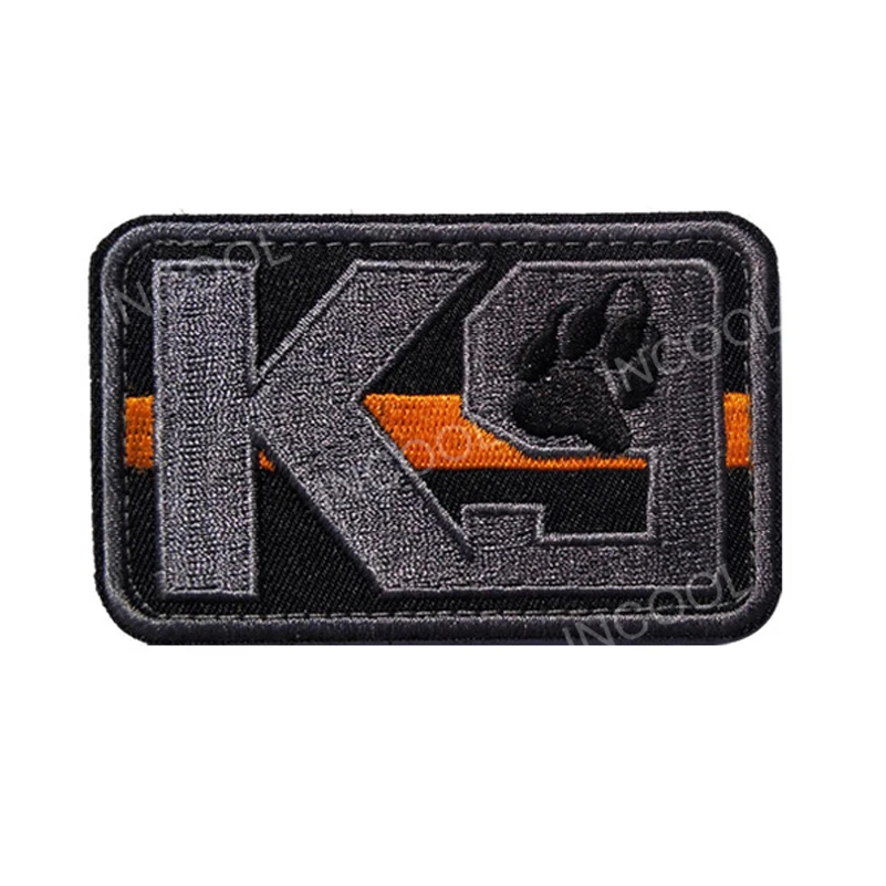 Thin Blue Line K9 Infrared IR Reflective Service Dog Rescue Embroidery Patch Military Tactical Patches Emblem Embroidered Badges 