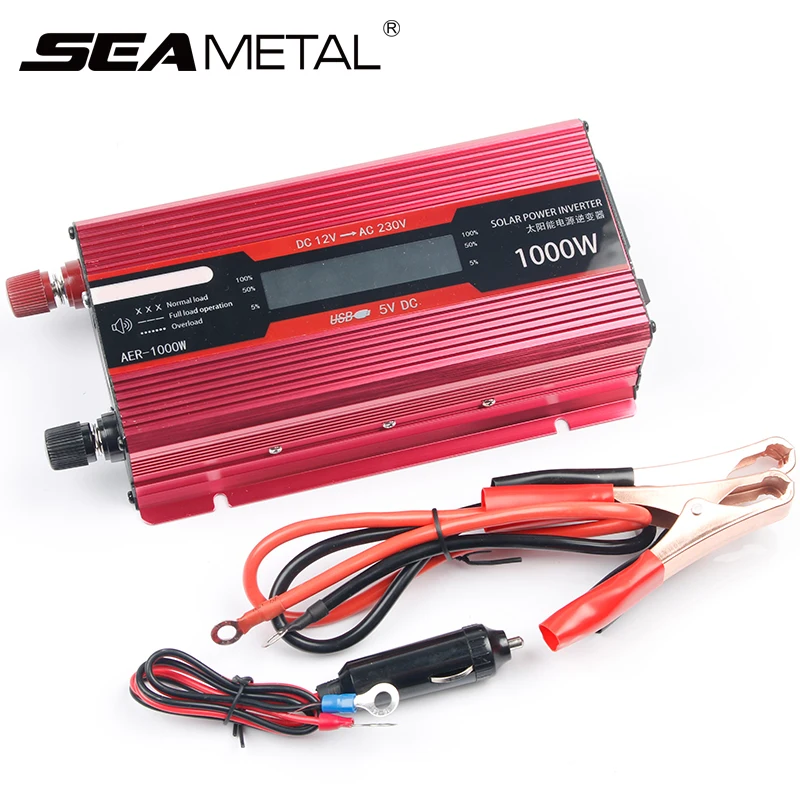 

Inverter 12v 220v 1000W Car Power Inverters Voltage Transformer Converter Inverter 12 220 Charger Voltage Display Solar Adapter