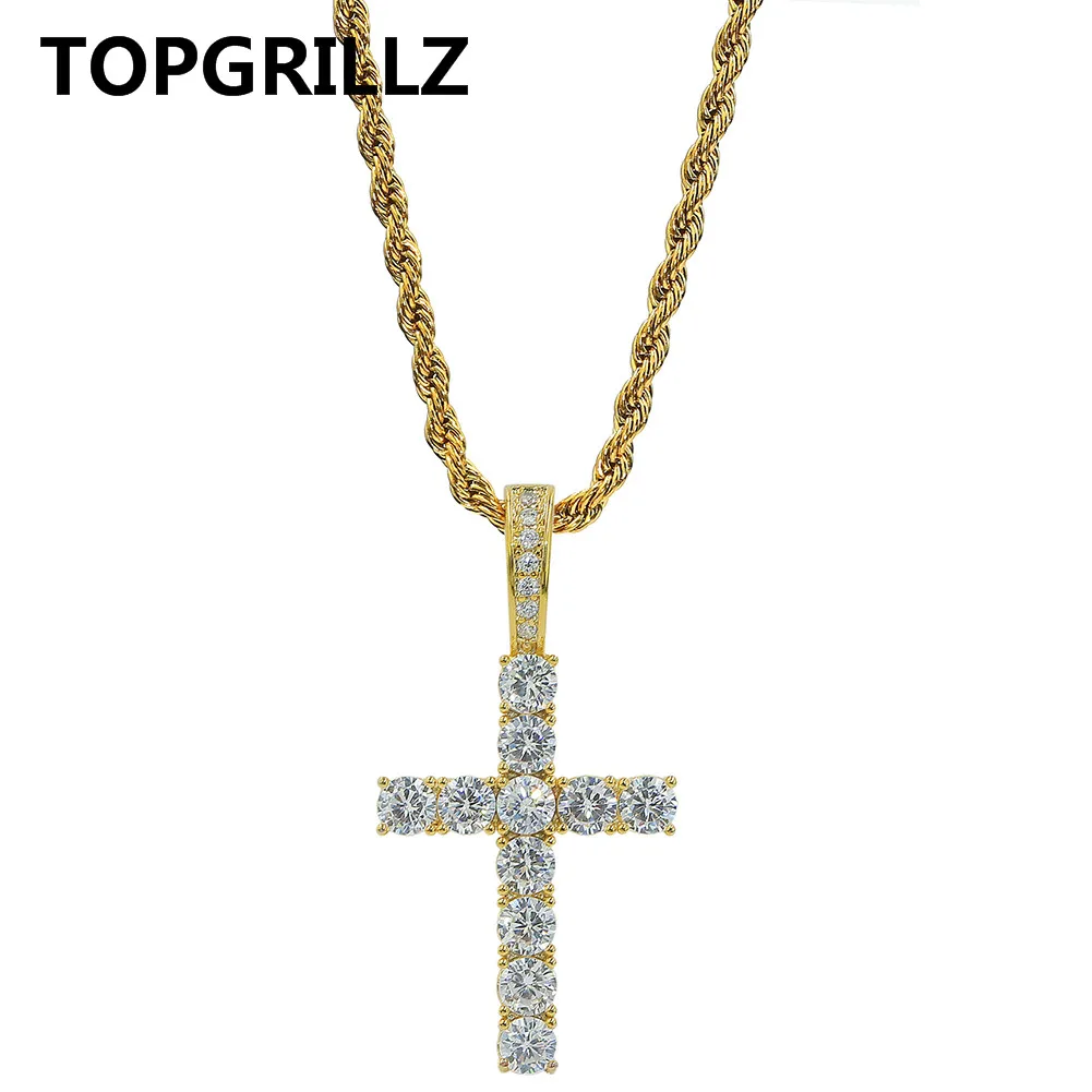 TOPGRILLZ хип хоп Пико Харви крест кулон ожерелье s Micro Pave AAAA+ CZ ожерелье 1" 20" 2" 30" Ссылка падения