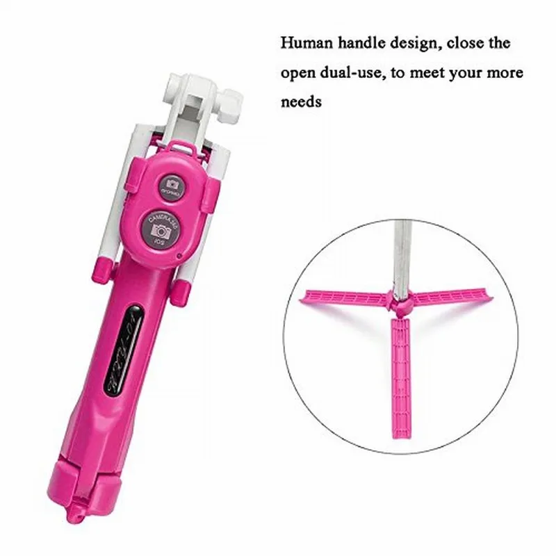 Portefeuille Bluetooth Selfie Mobile Phone Holder Stick Tripod Stand For iPhone 7 Plus 5S 6 6s SE 8 Xiaomi redmi 4x mi6 Monopod (6)