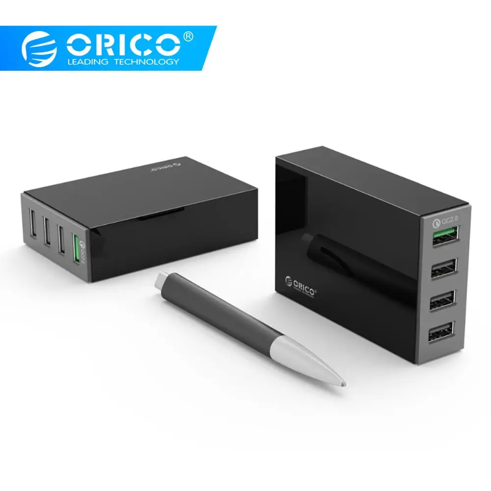 Pаспродажа ORICO 4 порта QC2.0 Быстрая зарядка настольное font b USB b font зарядное устройство 5 в 34 Вт макс Быстрая зарядка зарядное устройство для мобильного телефона ...