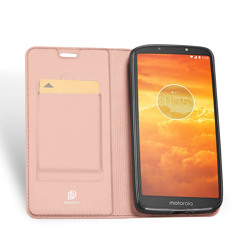 Люксовый Телефон чехол для телефона Motorola E5 Play из кожи с магнитной откидной