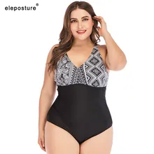 Сексуальный цельный купальник плюс размер купальники женские винтажные Ретро купальные костюмы Летняя Пляжная одежда купальный костюм для женщин 5XL