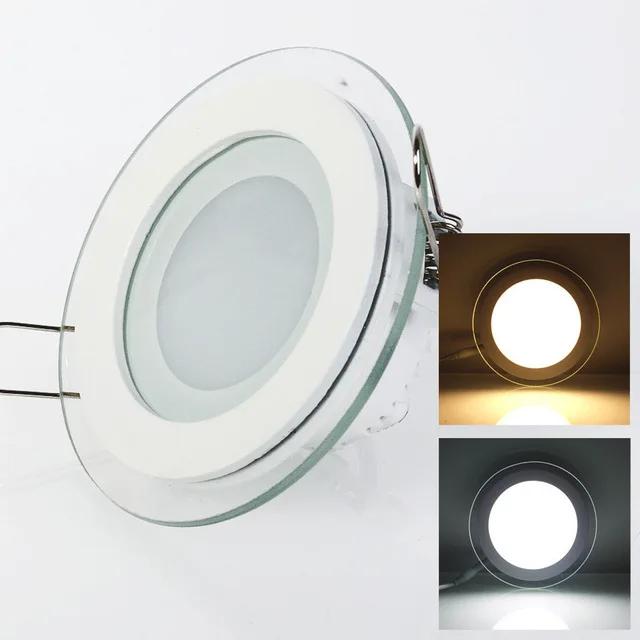LED Panel Light Round Glass Panel Downlight 6W 9W 12W 18W Ceiling