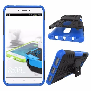 

smartphone cases forxiaomi redmi Note 4,100pcs/lot,Top TPU+PC armor with kickstand for redmi Note 4 case,free shipping,2016 new