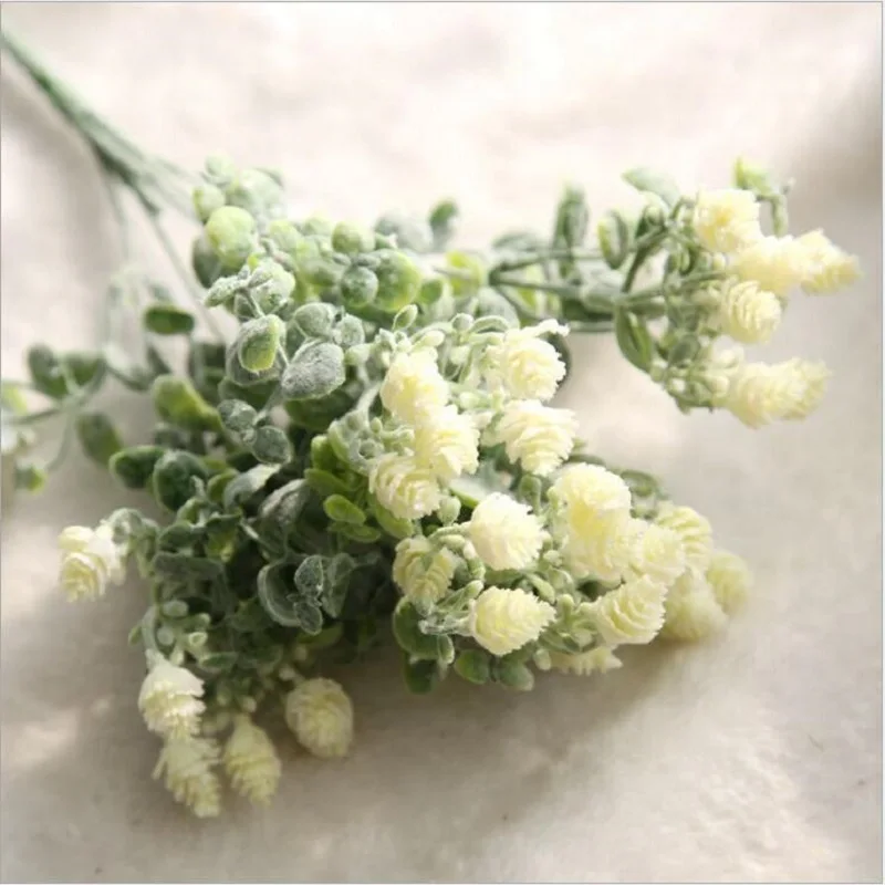 5 веток Малый Bayberry цветок Искусственные цветы поддельные цветы для дома Таблица свадебные украшения интимные аксессуары - Цвет: Бежевый