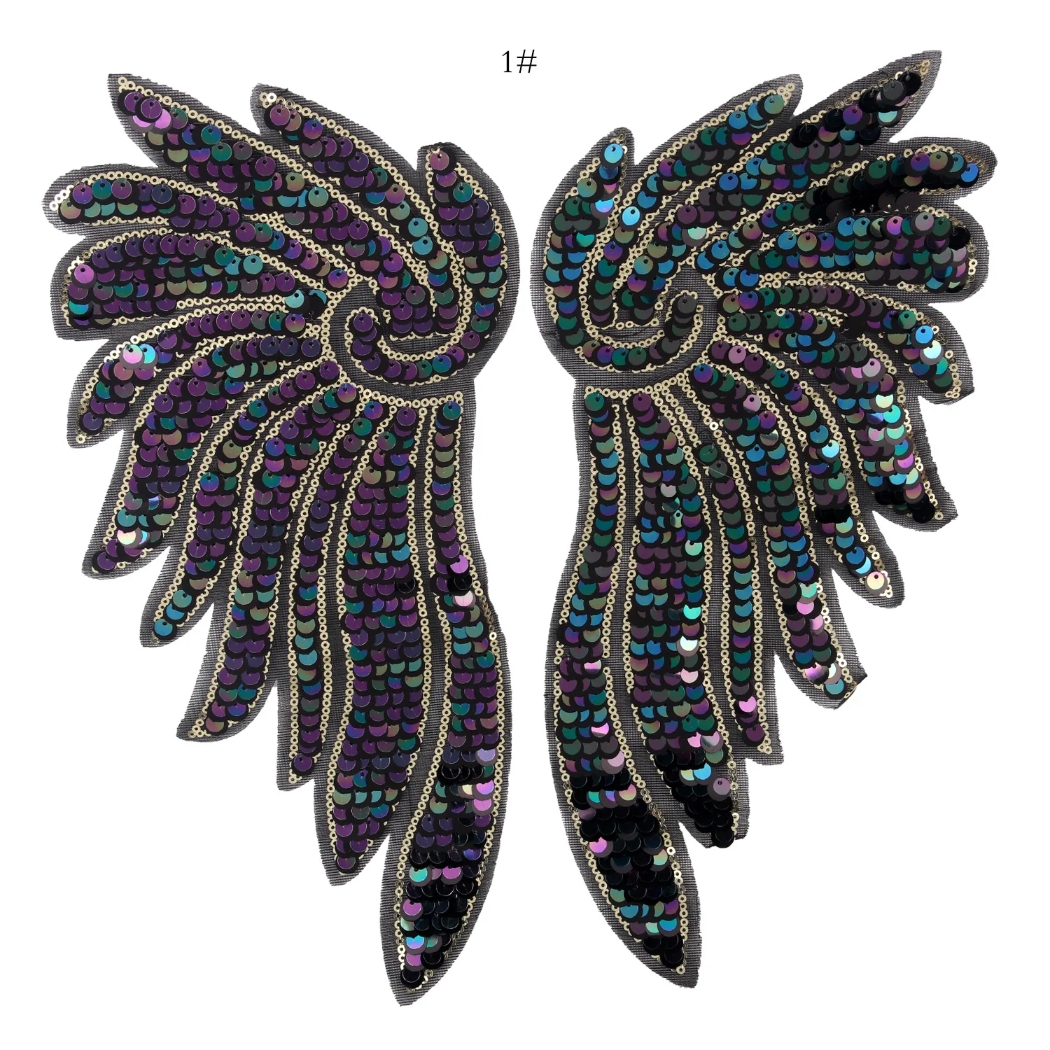 

3color Big Patches for Clothing Angel Wings Sequin Patch Large Patch Parches Sew on Big Sequin Patches Vintage Apliques Para