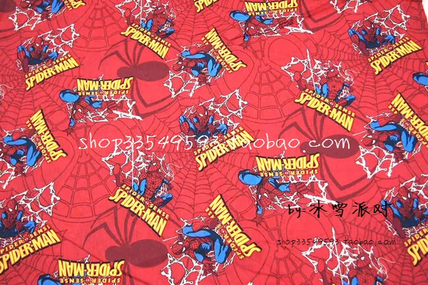 105 см Ширина Спайдермен паутины красный фон хлопчатобумажная ткань для мальчиков одежда постельные принадлежности набор шитье домашний текстиль DIY-AFCK371