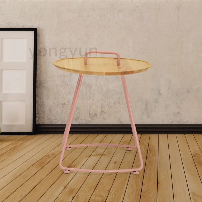 Modern Solid Wood Balcony Designer Originality Living Room Furniture Sofa Circular Edge Coffee Table Simple Iron Tea In Tables From