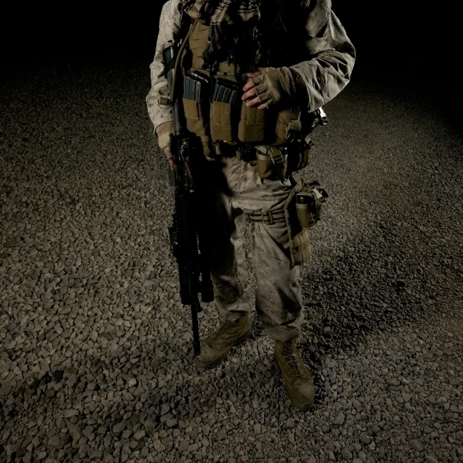 Portrait of a U.S. Marine in Afghanistan Poster Print (23 x 34)